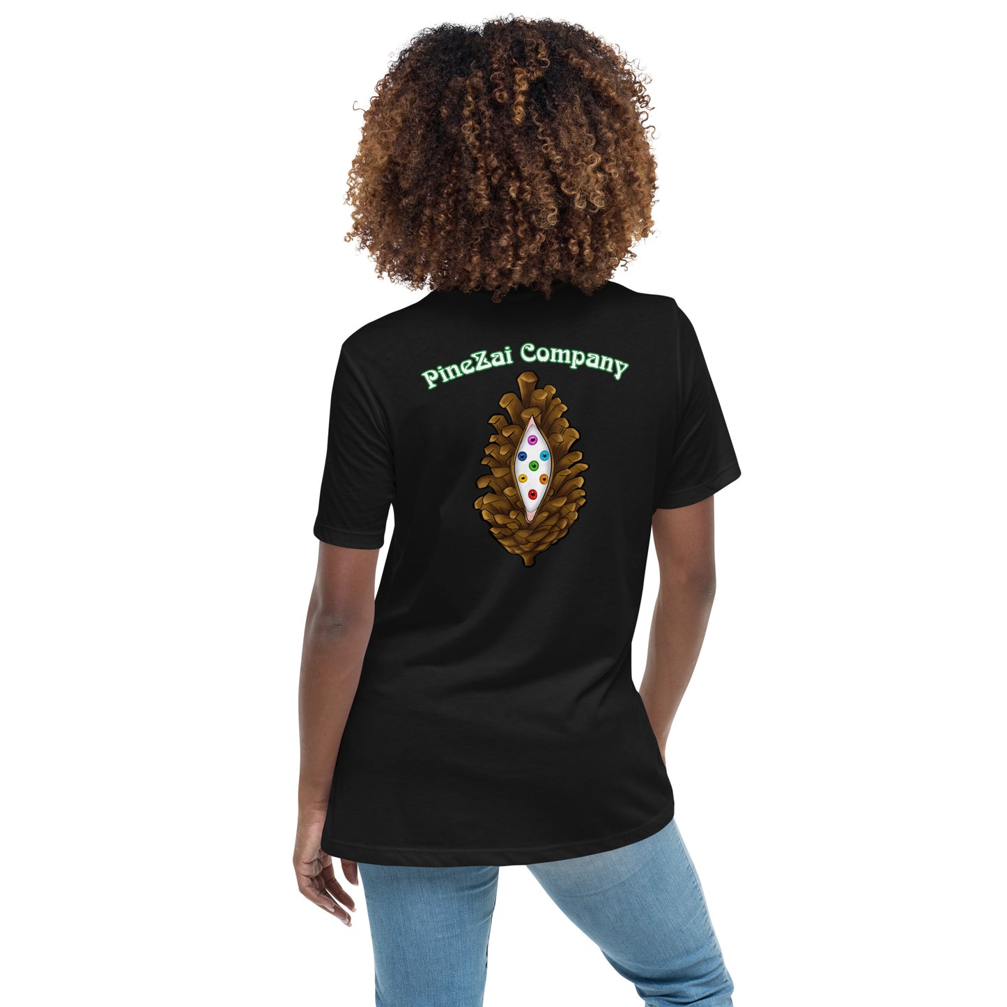 adult women's black and green heart chakra Kansas City t-shirt by PineZai Company back view