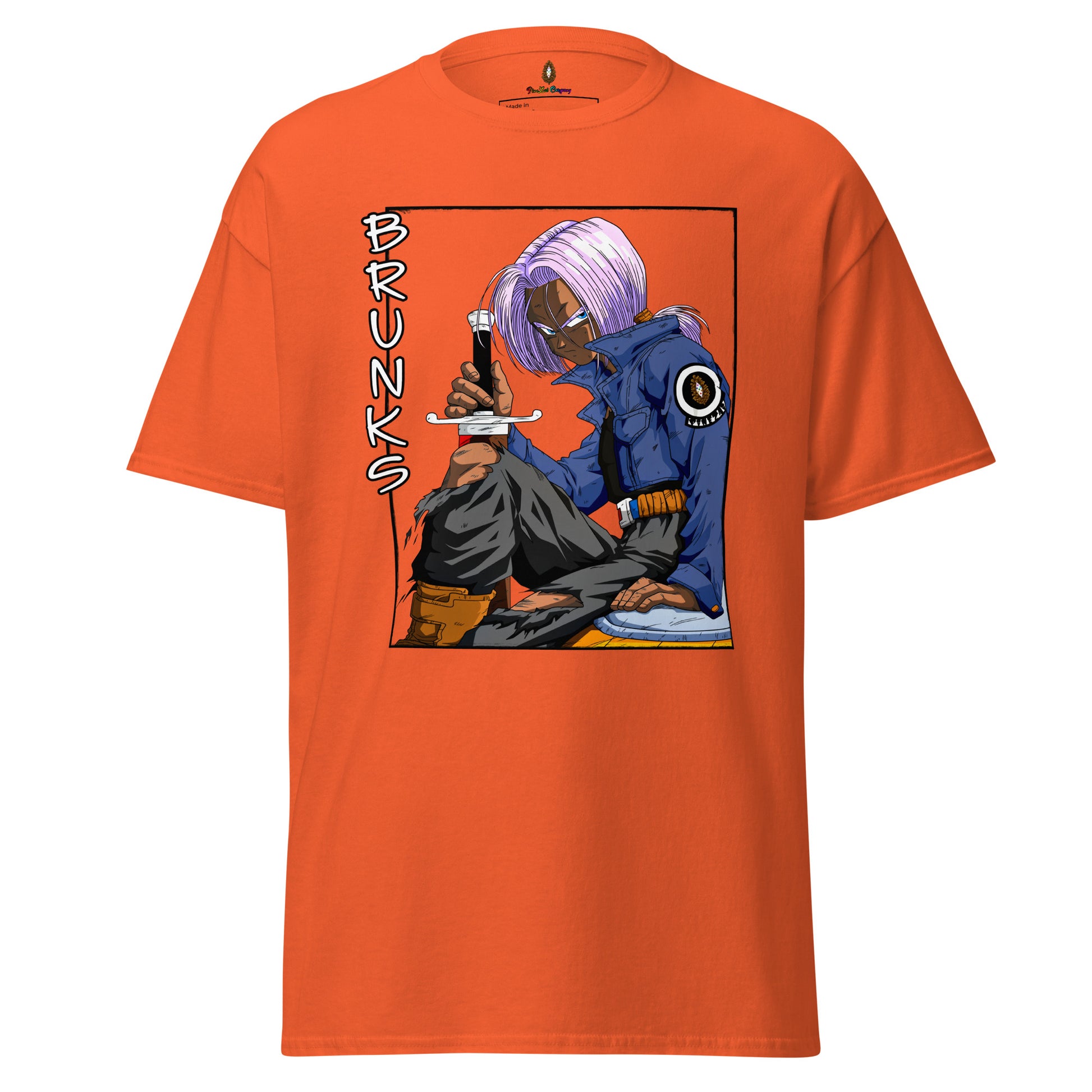 adult unisex orange brunks character t-shirt by PineZai Company