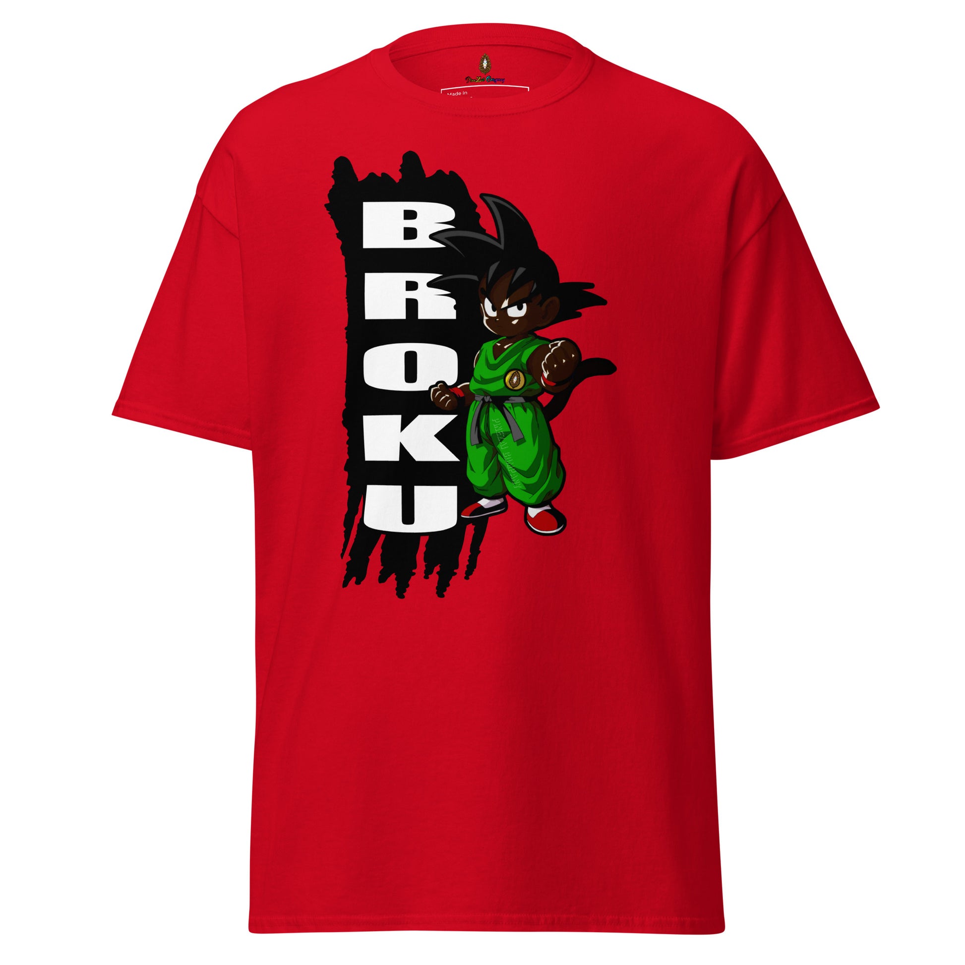 adult unisex red broku character t-shirt by PineZai Company