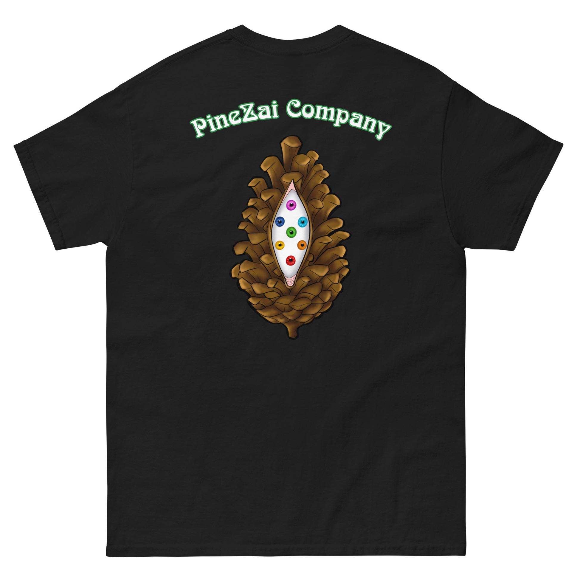 adult men's black and green heart chakra Kansas City t-shirt by PineZai Company back view