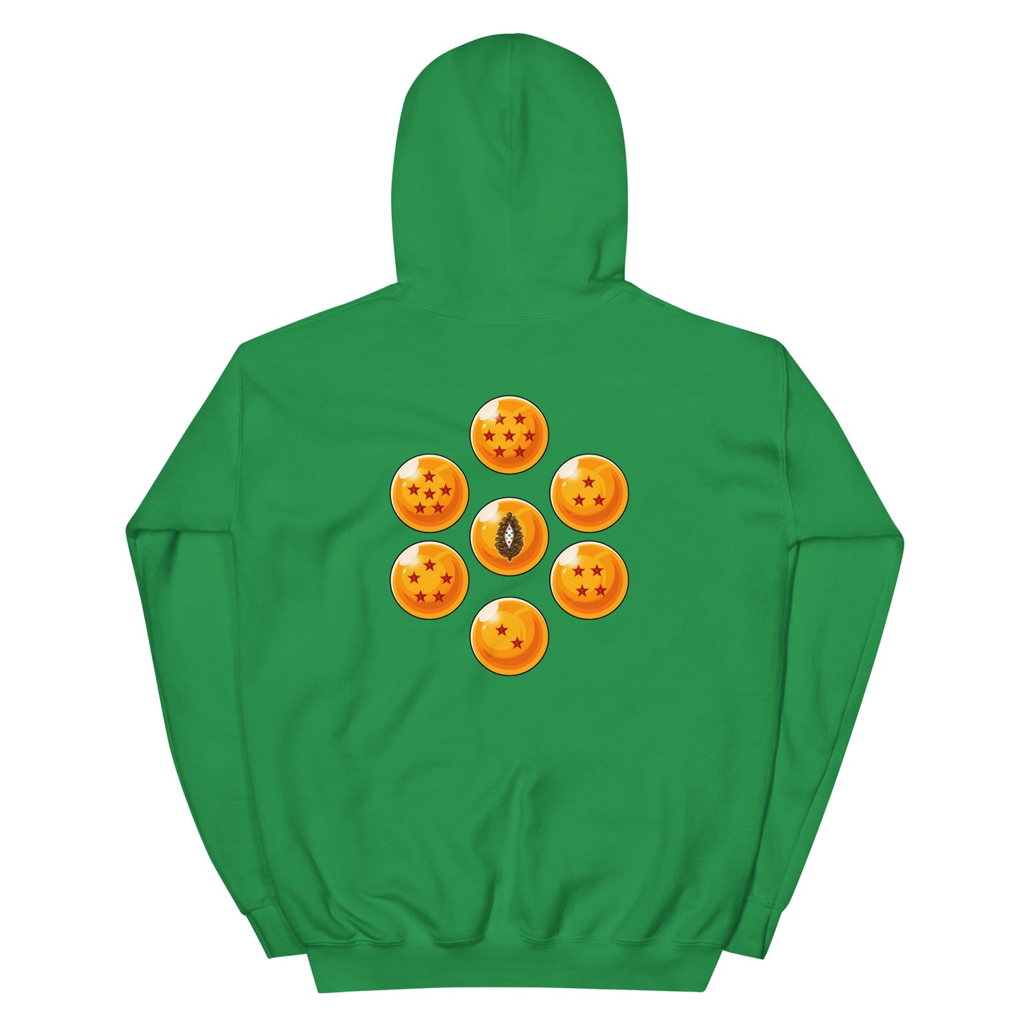 adult unisex green cartoon theme hoodie by PineZai Company back view