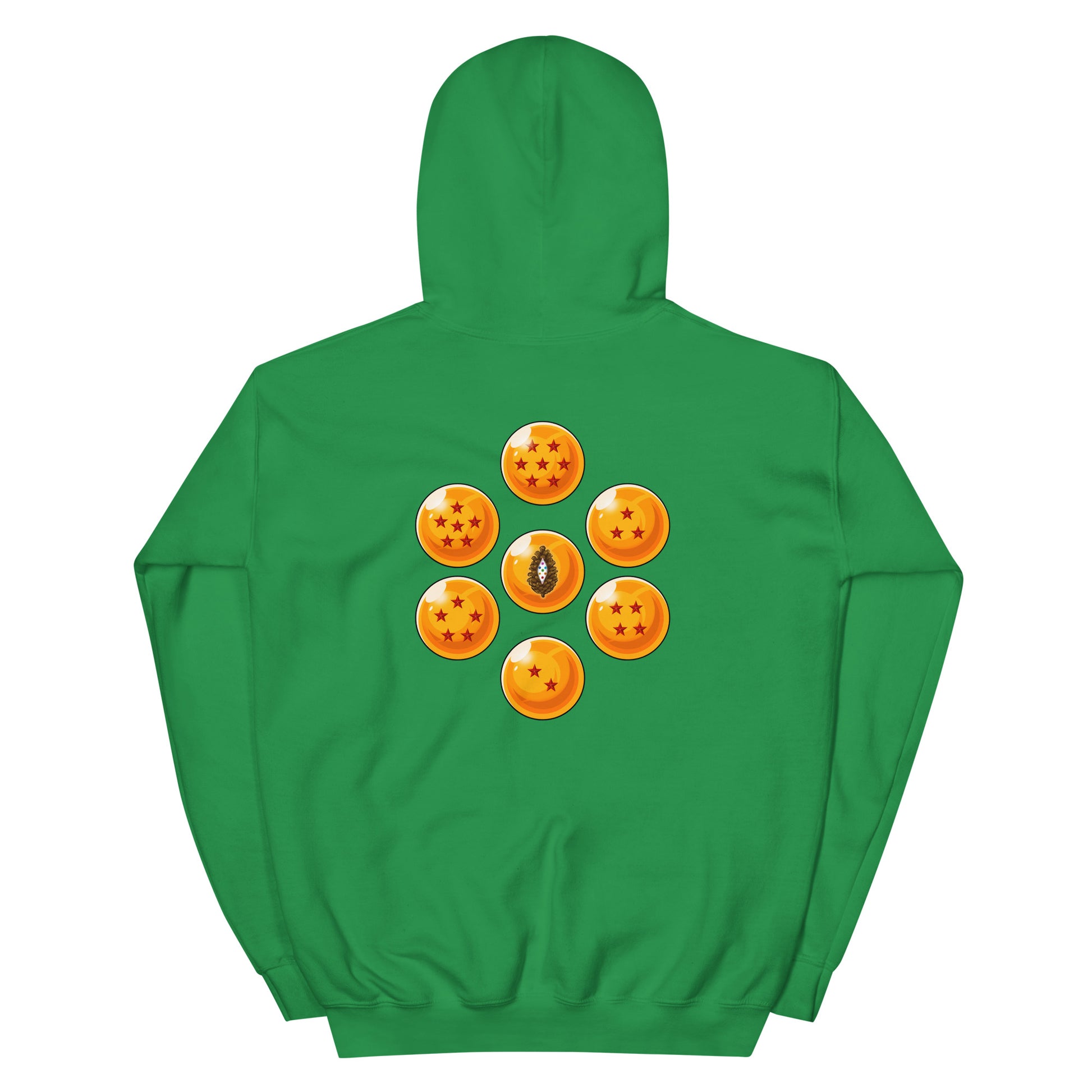 adult unisex green cartoon theme hoodie by PineZai Company back view
