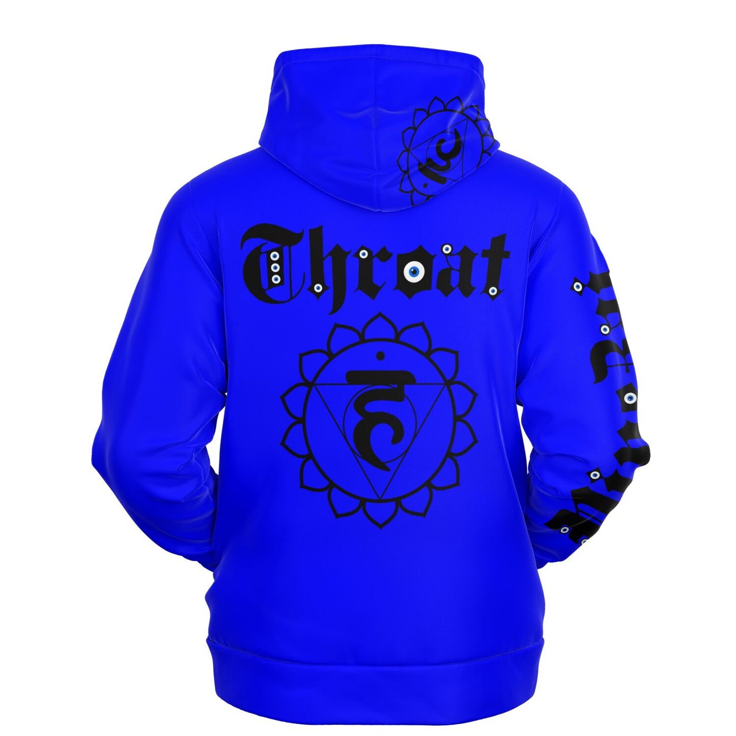 adult unisex blue throat chakra hoodie by PineZai Company back view