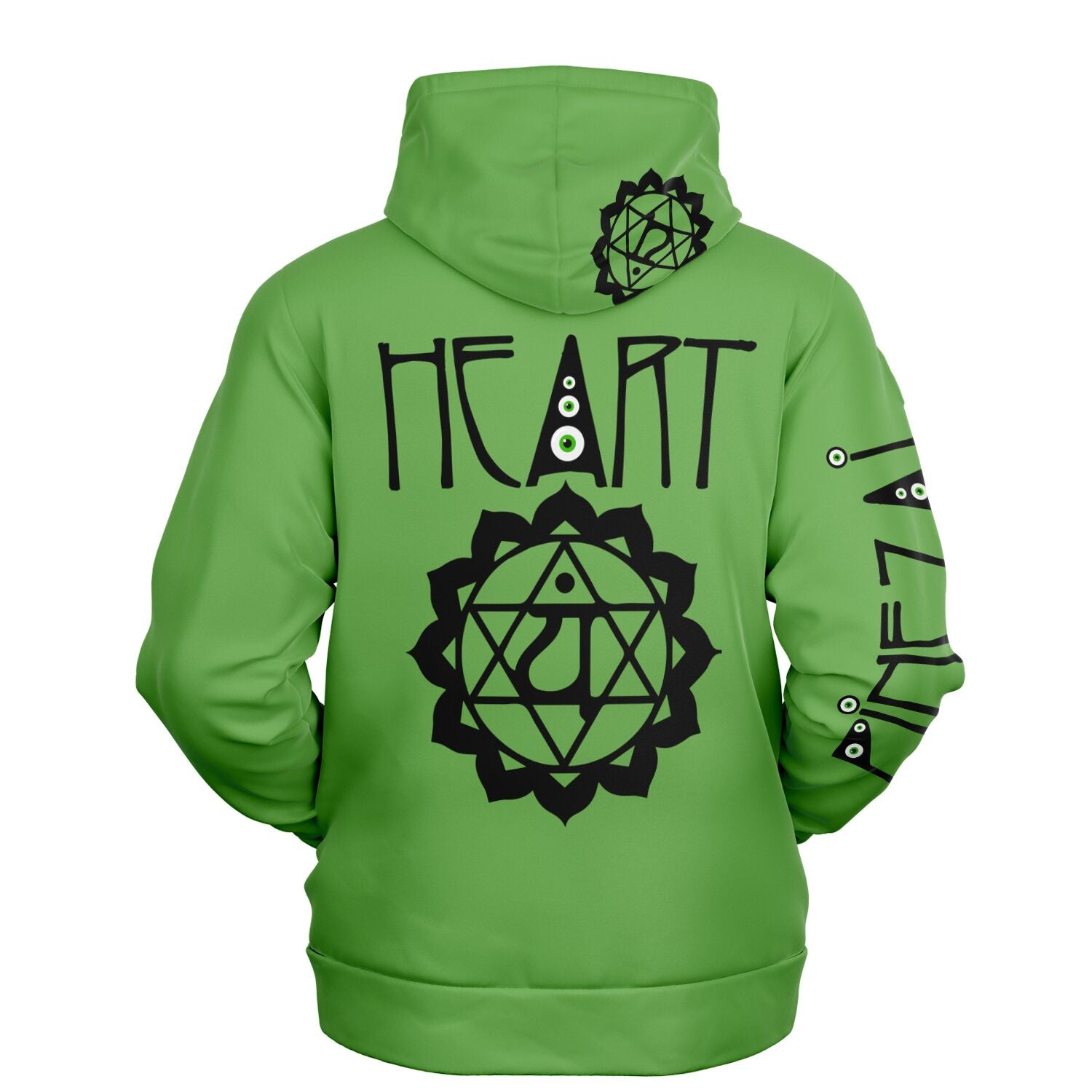 adult unisex green heart chakra hoodie by PineZai Company back view