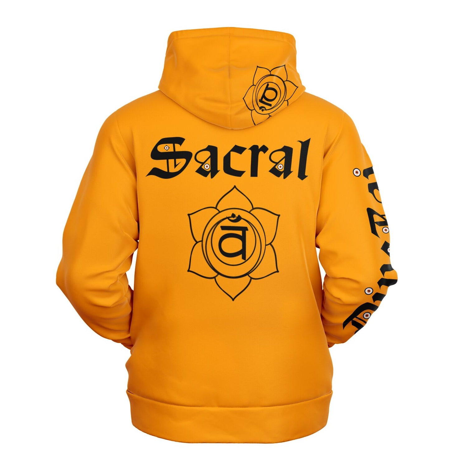 adult unisex orange sacral chakra hoodie by PineZai Company back view