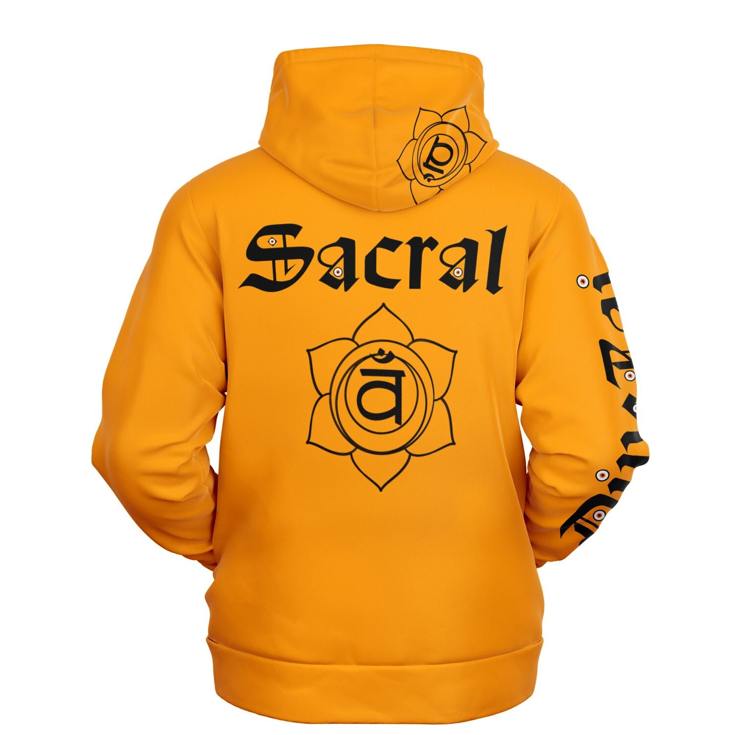 adult unisex orange sacral chakra hoodie by PineZai Company back view