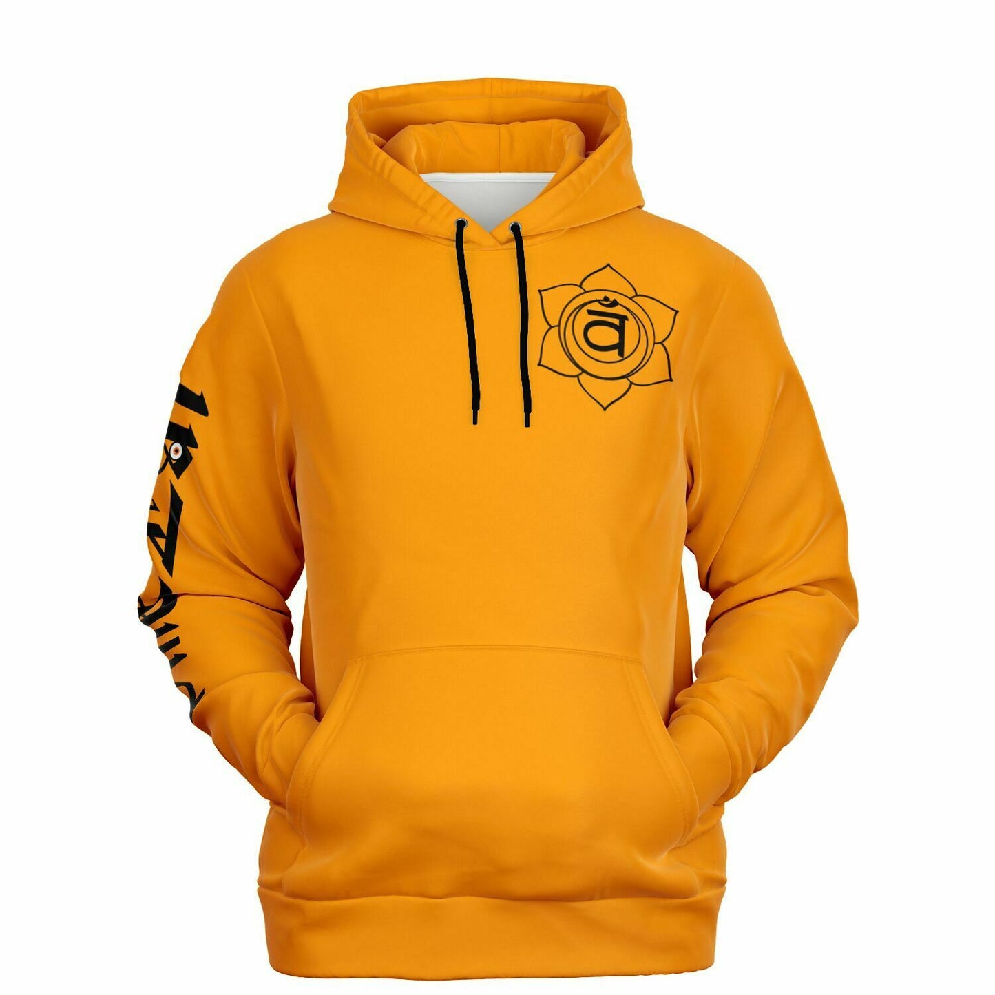 adult unisex orange sacral chakra hoodie by PineZai Company front view