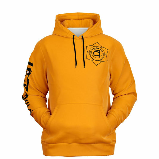 adult unisex orange sacral chakra hoodie by PineZai Company front view