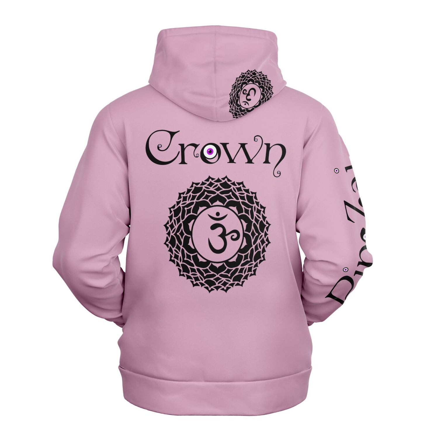 adult unisex pink crown chakra hoodie by PineZai Company back view