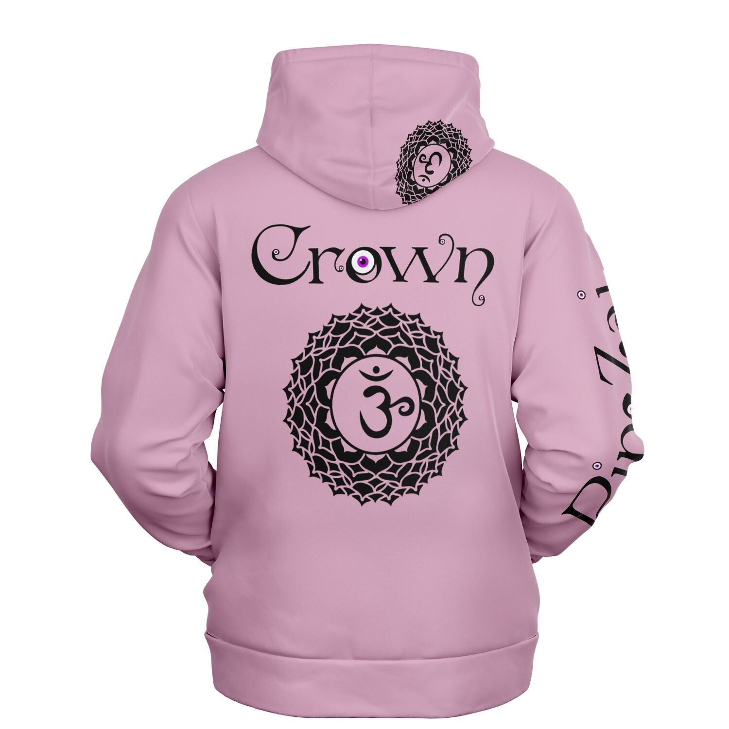 adult unisex pink crown chakra hoodie by PineZai Company back view