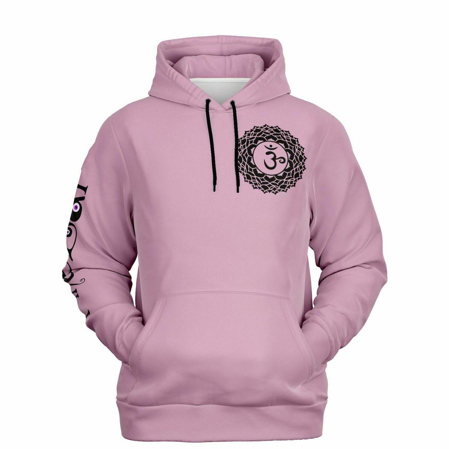 adult unisex pink crown chakra hoodie by PineZai Company front view