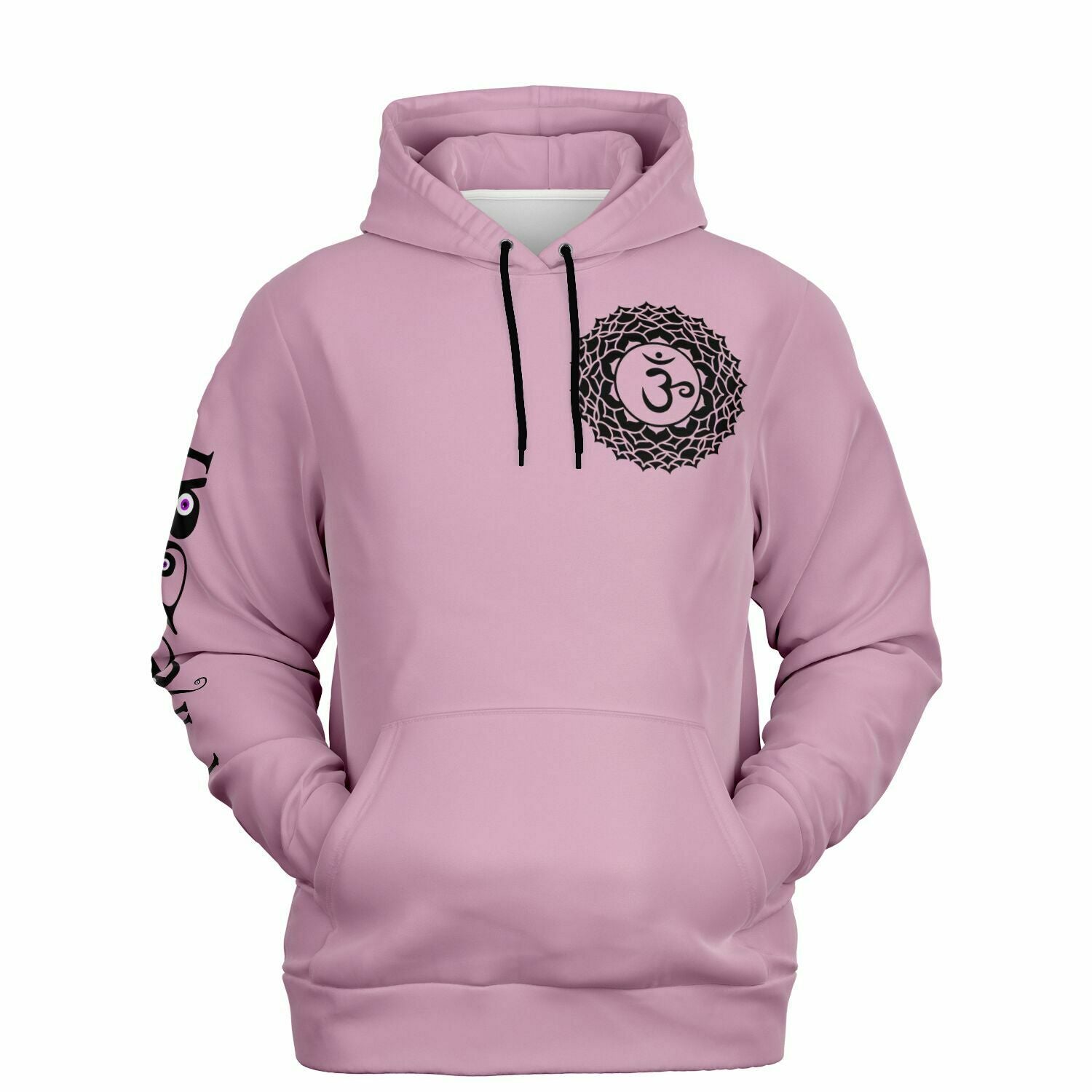 adult unisex pink crown chakra hoodie by PineZai Company front view