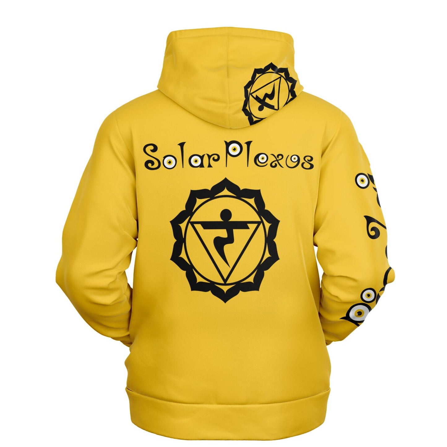 adult unisex yellow solar chakra hoodie by PineZai Company back view